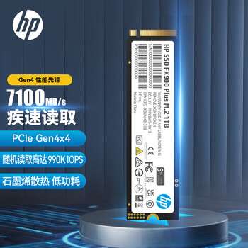 惠普（HP）1TB SSD固态硬盘 M.2接口(NVMe协议) FX900Plus系列｜PCIe 4.0（7100MB/s读速）｜战66