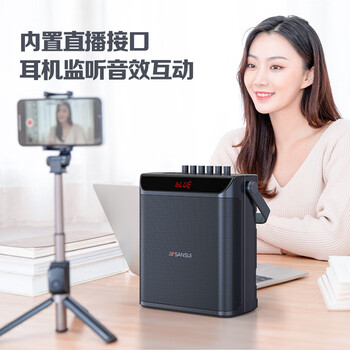 山水（SANSUI）E76户外k歌专用广场舞音响便携式移动大音量大功率唱歌音响露营声卡直播收款电木吉他民谣乐器音箱
