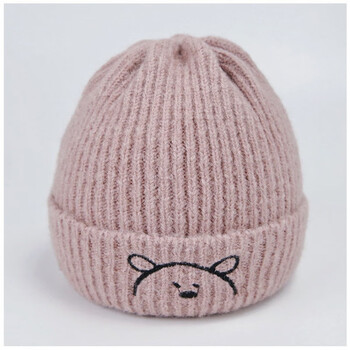 帽子秋冬婴幼儿针织帽宝宝小孩男女童儿童毛线帽冬季可爱超萌速描小熊