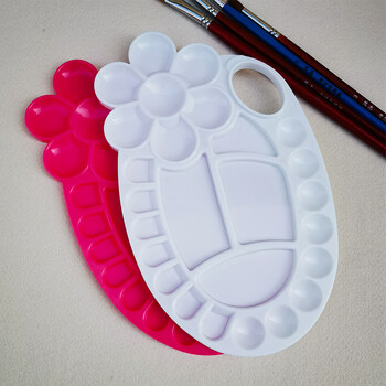 【全网低价】芬尚 儿童彩色颜料盘 幼儿园美术绘画调色盘可装水粉水彩颜料 红白24*14.5cm（两个装）