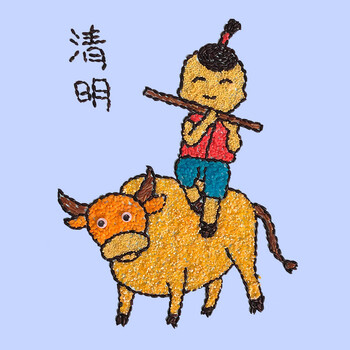 神孩子五谷杂粮粘贴画 a3儿童手工制作五谷杂粮豆豆子粘贴画 浅棕色