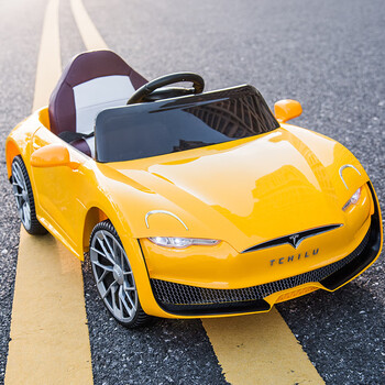 星傲童特斯拉儿童电动车四轮跑车四驱遥控摇摆玩具可坐人儿童代步摇摇