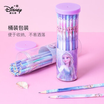 迪士尼（Disney）铅笔 文具30支HB原木书写铅笔 小学生铅笔写字笔 儿童礼物女幼儿园卡通铅笔 冰雪奇缘E0263F