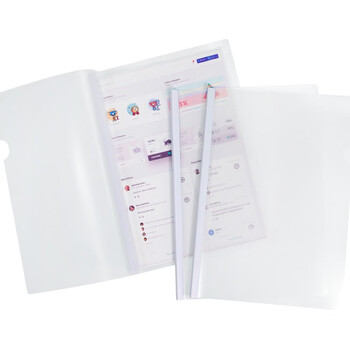 金得利10个9mm透明加厚三角抽杆夹A4拉杆夹文件夹资料夹简历报告夹试卷夹产检插页收纳办公用品TD310-10