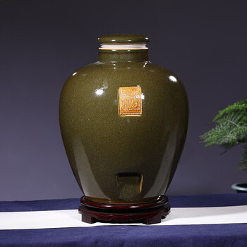 景德镇陶瓷酒坛子酒缸酒罐20斤30斤50斤仿古密封酒坛泡酒瓶带龙头10斤