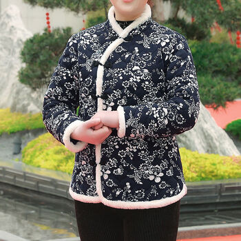 东北花棉袄唐装女年轻版棉衣小碎花单排扣民族棉服复古中国风收腰