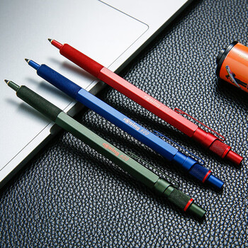 红环（rotring）按压式圆珠笔0.7mm  德国高颜值金属笔身专业绘图-600系列红色单支装