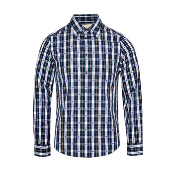 古驰 gucci 衬衫 男士翻领小蜜蜂格纹棉质衬衫衬衣 445991 z354f 4818