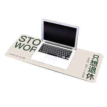 灵蛇（LINGSHE)鼠标垫800*300*2超大加厚学生办公电脑桌垫 创意简约文字 精密锁边  P102 只想退休