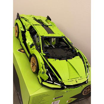 兼容乐高机械组法拉利sp3跑车拼装模型积木兰博基尼赛车玩具81 [高砖