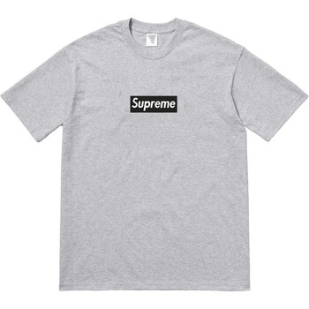 潮牌supreme联名潮牌 box logo tee 联名短袖男女情侣t恤宽松的 灰色