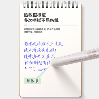 得力（deli）可擦按动中性笔芯 0.5mm子弹头学生中心笔签字笔水笔替芯  晶蓝 20支/盒GT164
