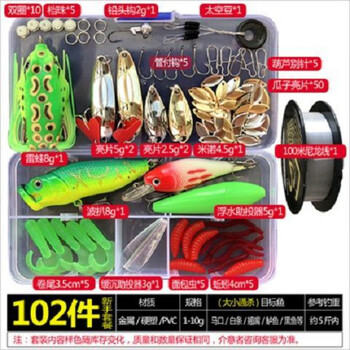 E路亚饵套装拟饵淡水海水假饵硬饵雷蛙马口亮片软饵米诺路亚钳鱼饵音然102件 雷蛙 线 助投 图片价格品牌报价 京东