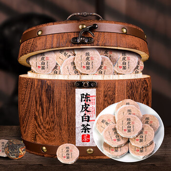 福东顺 茶叶 陈皮白茶福鼎老白茶小茶饼木桶装500g 福东顺 茶叶 陈皮白茶福鼎老白茶小茶饼木桶装500g