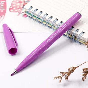 派通(Pentel)彩色软头秀丽笔 弹性笔尖水性笔Touch手帐书信贺卡用 SES15C梅紫色 派通(Pentel)彩色软头秀丽笔 弹性笔尖水性笔Touch手帐书信贺卡用 SES15C梅紫色