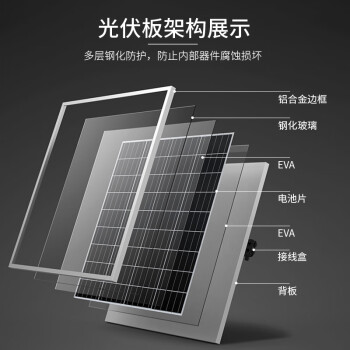 太陽能板太陽能供電12v鋰電池戶外風光互補發電24v球機4g太陽能板60w