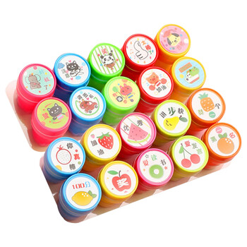 誉禾儿童奖励印章老师评语鼓励盖章卡通可爱表扬点赞幼儿园教师批改作业图章20个加2支印油 6150-X