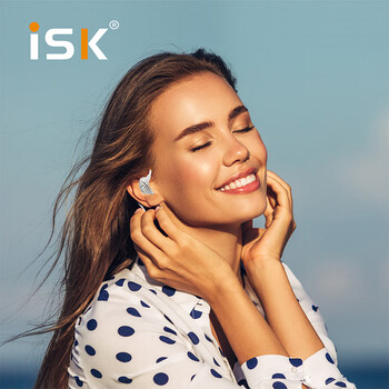 iSK SEM6C专业入耳式监听耳机 手机电脑声卡网络直播唱歌录音监听耳返 可挂耳HIFI游戏音乐耳塞 白色