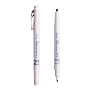 派通（Pentel ）双头淡色荧光笔 马卡龙色系水性记号笔 学生重点标注笔SLW11P 灰色