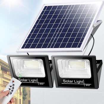 舒福佳 shufujia太阳能灯家用一拖二户外太阳能路灯室外防水led投光灯