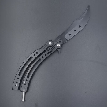 cs同款弯刀 csgo不开刃cs玩具帅气练习高颜值折叠刀军工csgo刀蝴蝶