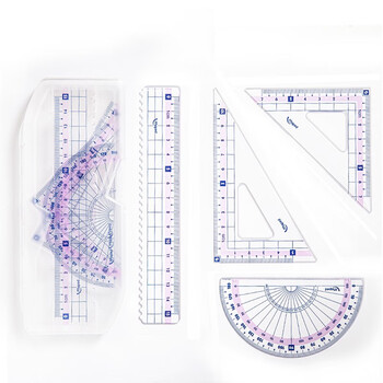 马培德Maped 塑盒彩趣套尺4件套 小学生考试绘图15cm波浪直尺子多功能量角器三角板尺套装粉色 981766CH 马培德Maped 塑盒彩趣套尺4件套 小学生考试绘图15cm波浪直尺子多功能量角器三角板尺套装粉色 981766CH