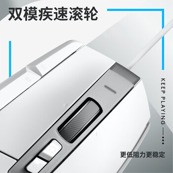 G502 X有线游戏鼠标 g502进阶有线版 全新光学机械混合微动 HERO引擎 电竞鼠标  白色