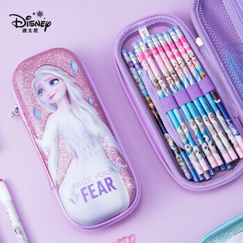 迪士尼（Disney）小学生笔袋3D大容量文具盒 抗压耐摔EVA铅笔盒 儿童铅笔袋女生 冰雪奇缘P85134Z