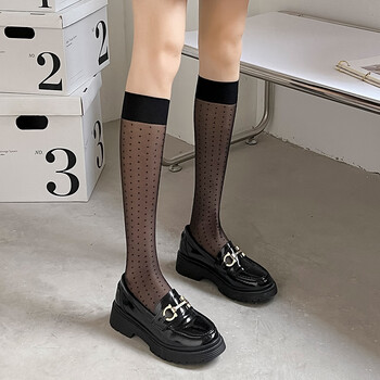 遥任小腿袜子女半截半腿袜过膝袜半筒袜黑丝袜jk配裙子的秋冬季长筒袜