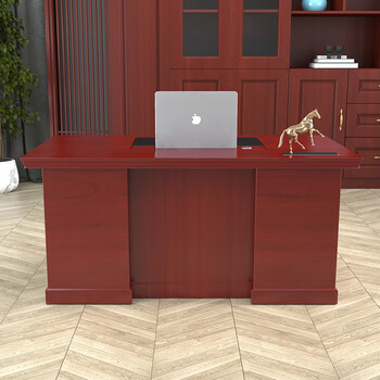 盛浪办公桌老板桌职员桌油漆桌写字台贴木皮中班台主管桌三抽1.6m