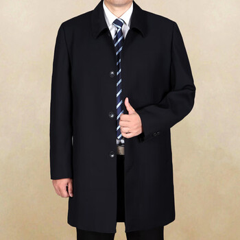 裴诗妍行政夹克中长款领导干部外套中老年男士春秋大衣官员夹克衫爸爸