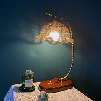 kedoety复古台灯卧室床头柜灯创意法式美法式轻奢全铜古铜金色古典网