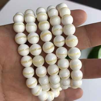 左余海南精品金丝贝壳手串 男女款108颗一线天佛珠手链项链 10毫米