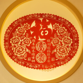 新年福字门贴绒布福字贴窗花剪纸贴纸春节大福字承接靓派富贵福6080cm