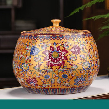 清時代 粉彩 茶葉罐 清時代 粉彩 茶葉罐