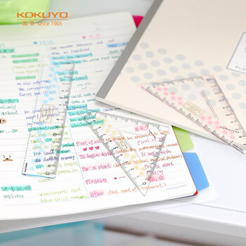 国誉(KOKUYO)淡彩曲奇学生高考三角尺套装尺子透明刻度量角器数学直尺180*80*14mm4色混装WSG-CLCA 国誉(KOKUYO)淡彩曲奇学生高考三角尺套装尺子透明刻度量角器数学直尺180*80*14mm4色混装WSG-CLCA