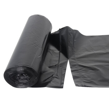 利得中号平口垃圾袋袋子150只家用实惠5卷装45*50cm黑色塑料袋