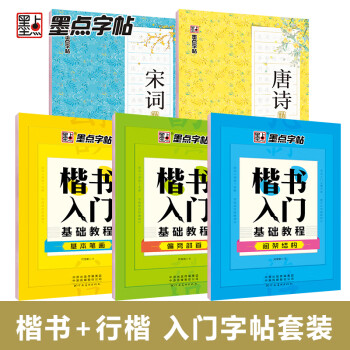 墨点字帖 楷书入门基础练习字帖 楷行双体字帖钢笔字帖 成人初学者学生楷书硬笔书法练习字帖 荆霄鹏楷书5册