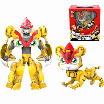 森尼熊猪猪侠玩具超星萌宠铁拳虎阿五变形合体机器人儿童玩具恐龙 阿
