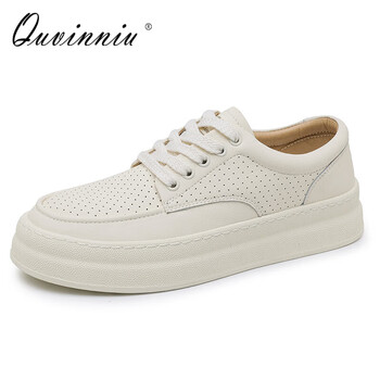 quvinniu2024新款夏季男士皮鞋平底感镂空轻奢潮流透气夏天休闲男鞋子