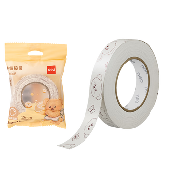 得力（deli）(deli)黄油小熊小卷芯美纹胶带 15mm*20y*145μm 1卷/袋 HY565