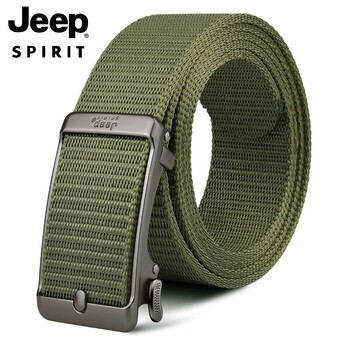 吉普(jeep)皮带男士帆布腰带自动扣无牙韩版休闲简约时尚裤腰带耐磨