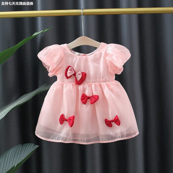 岁礼服儿童公主裙子粉色蝴蝶结公主裙100码建议身高96105体重2530斤