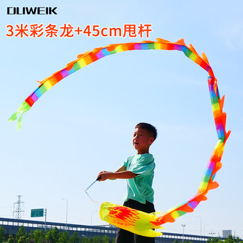 杜威克 健身甩龙舞龙彩带 儿童舞飘带 太极杆甩龙杆抖龙3米+45cm甩杆 杜威克 健身甩龙舞龙彩带 儿童舞飘带 太极杆甩龙杆抖龙3米+45cm甩杆