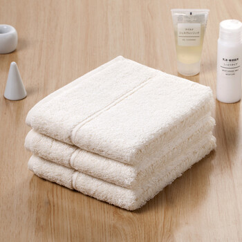 uchino内野新款新疆长绒棉方巾纯棉蓬松柔软吸水宝宝用小毛巾 米色