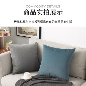 La Torretta 抱枕靠垫 办公室腰枕靠枕床头简约可拆洗纯色天鹅绒沙发垫 蓝 La Torretta 抱枕靠垫 办公室腰枕靠枕床头简约可拆洗纯色天鹅绒沙发垫 蓝