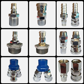 精品气泵接头自锁快接气管公母快插头储气罐进出气口头圆两通三通 2分