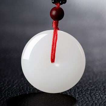 早稻田 羊脂玉平安扣吊坠男士女款玉石玉佩项链挂件天然和田白玉宝宝