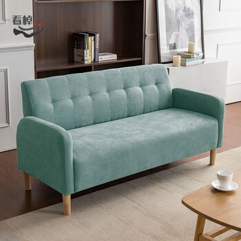 沙发简约客厅单双人座卧室服装小型公寓出租房薄荷绿绒布单人位67cm