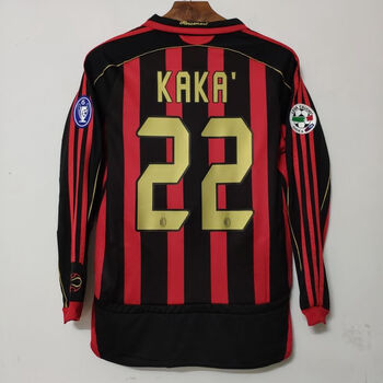 同款复古球衣06-07ac米兰因扎吉 皮尔洛 马尔蒂尼 22号卡卡足球服套装